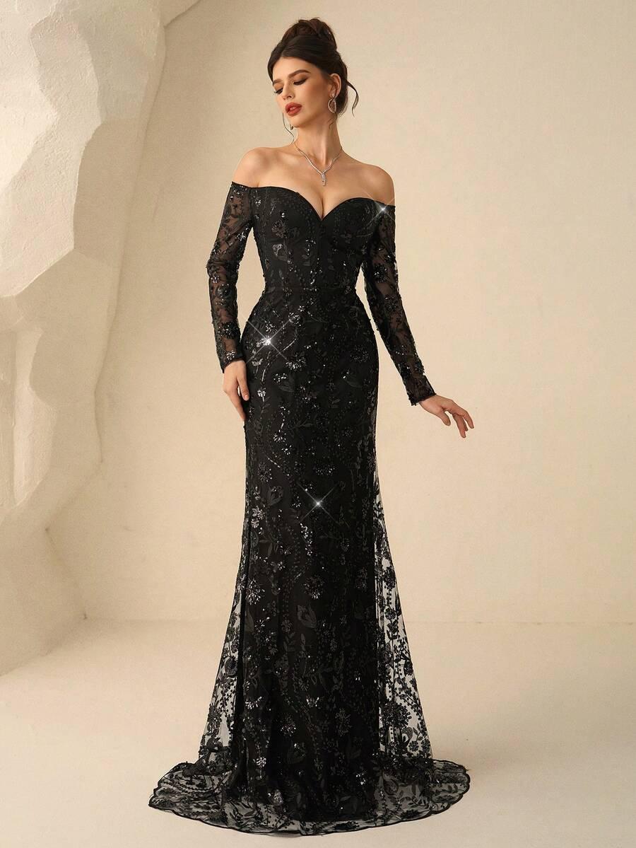 CZARNA MAXI SUKIENKA