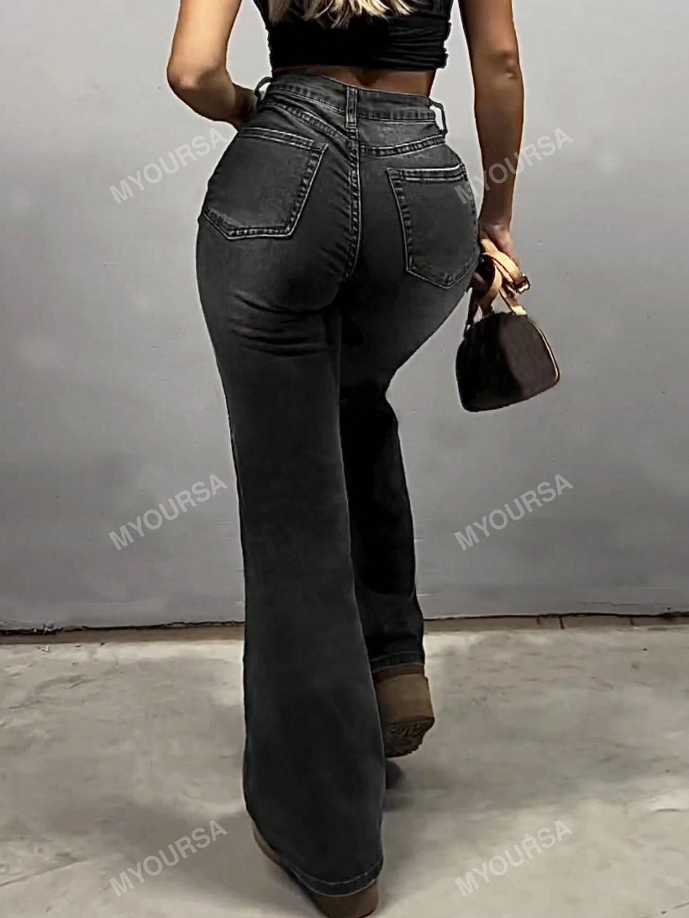CZARNE SPODNIE JEANS