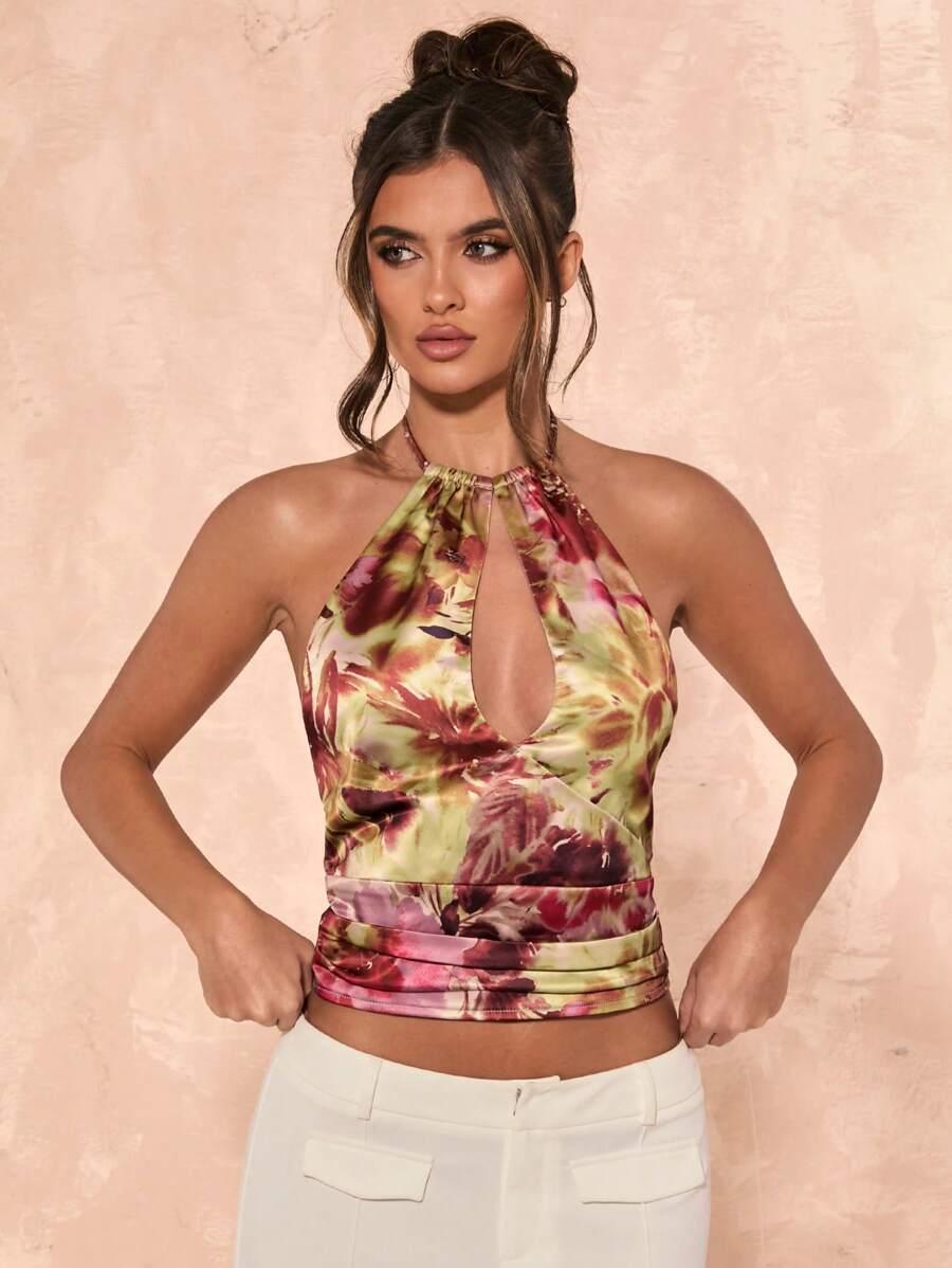 TOP TYPU HALTER Z WYCIĘCIAMI