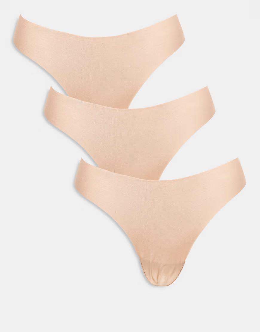 BEŻOWE MAJTKI STRINGI 3-PACK
