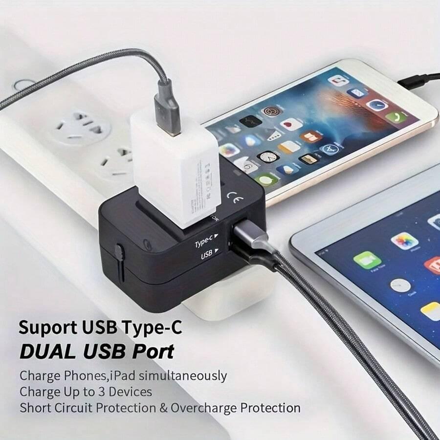 czarny adapter do gniazdka 1szt.