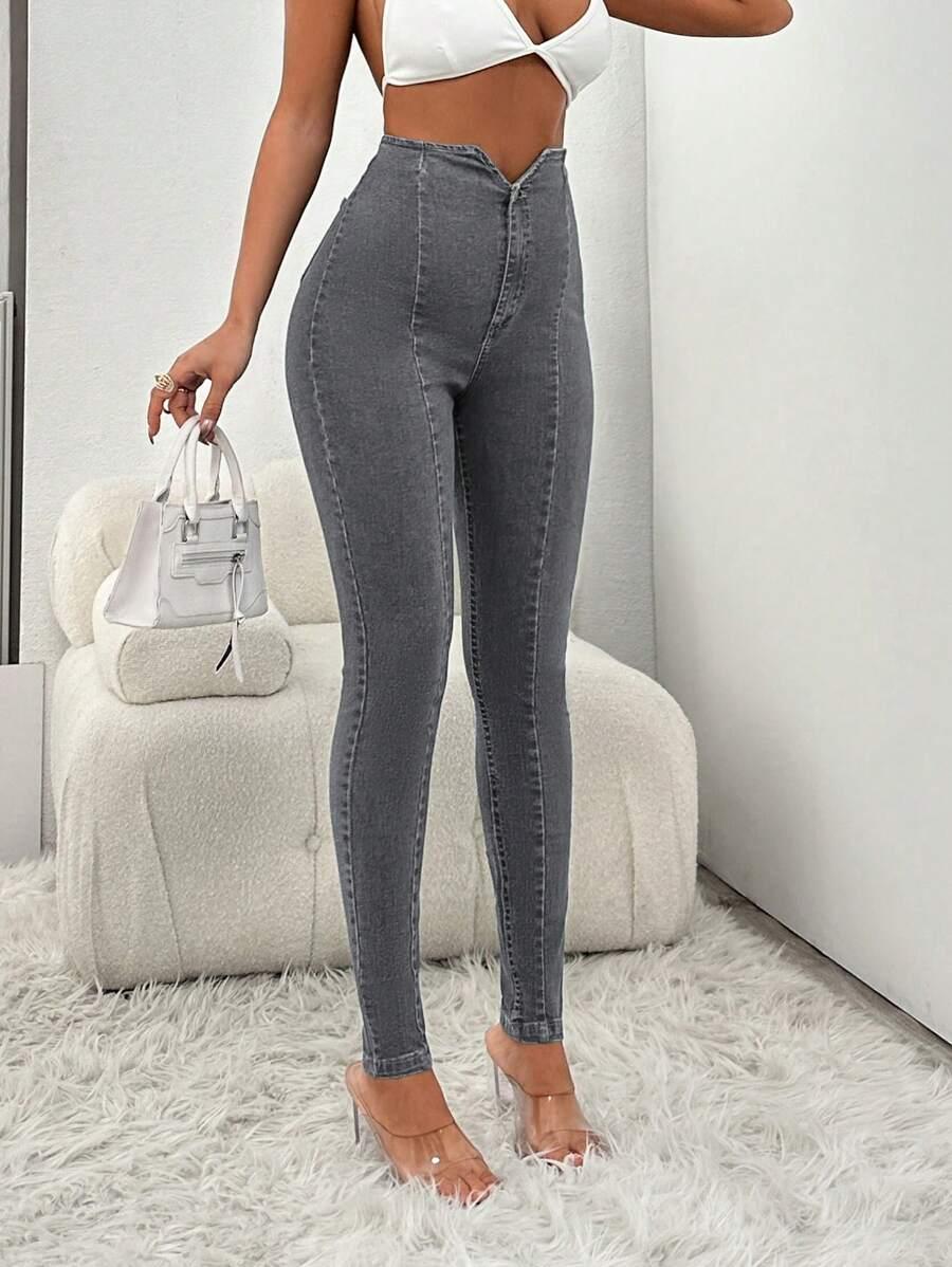 szare spodnie jeans 