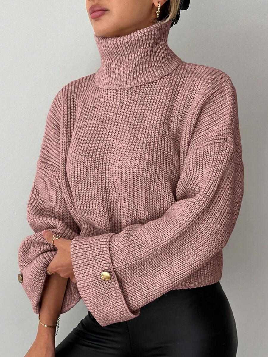 różowy sweter golf 