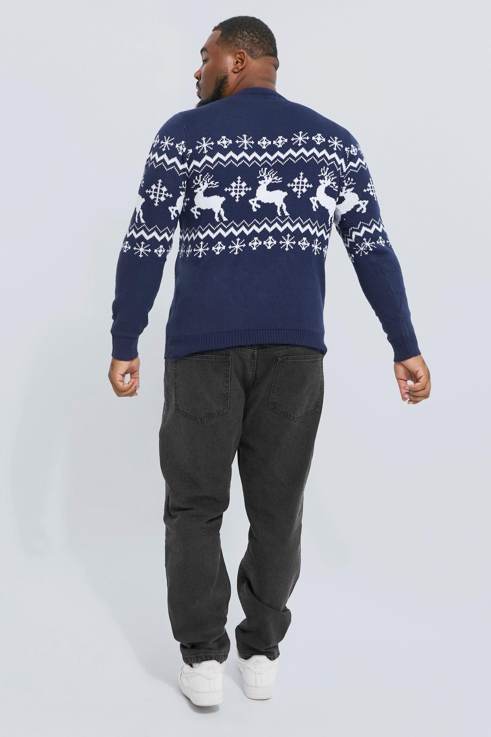 GRANATOWY SWETER ŚWIĄTECZNY
