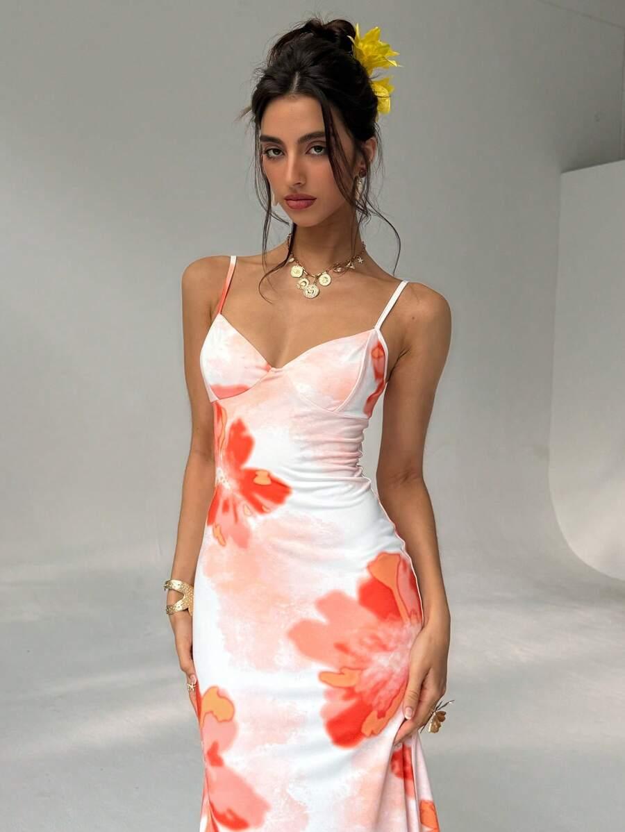 SUKIENKA MAXI W KWIATY 