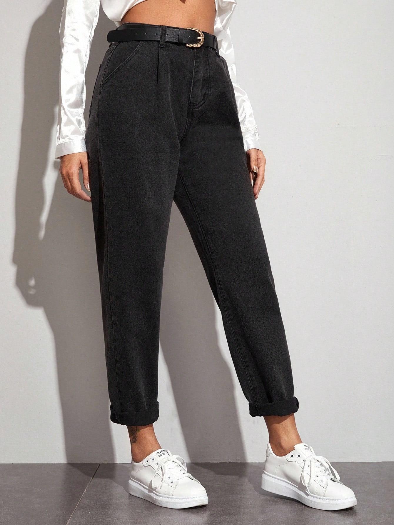 CZARNE SPODNIE JEANS