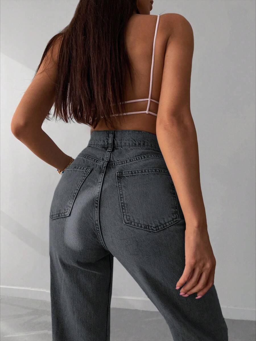 SZARE SPODNIE JEANS