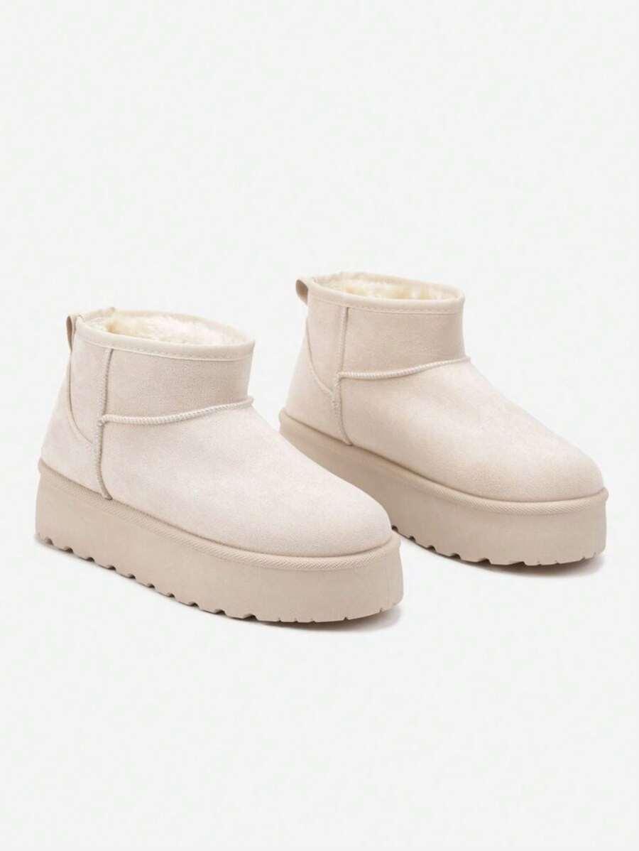 BUTY ZIMOWE BEŻOWE STYLU CASUALOWYM 