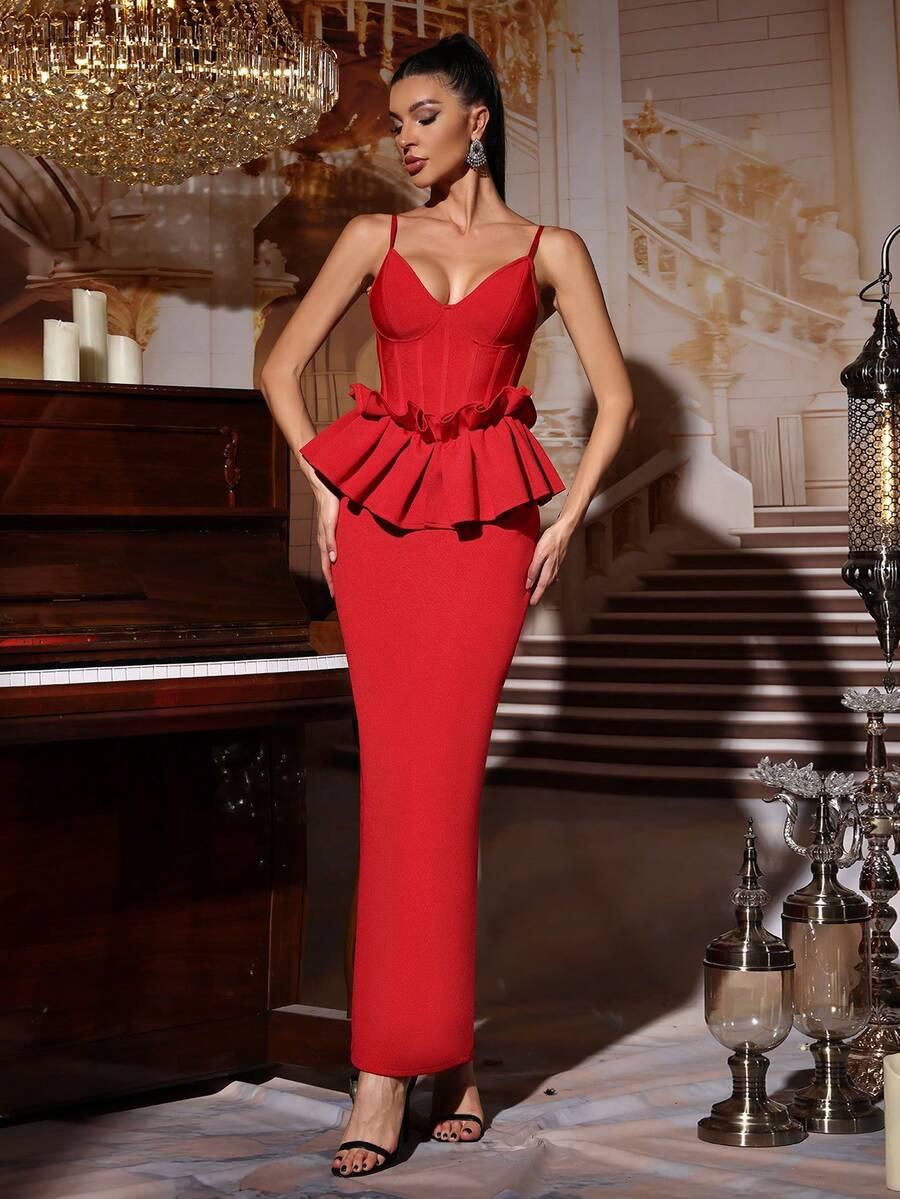 maxi czerwona sukienka 