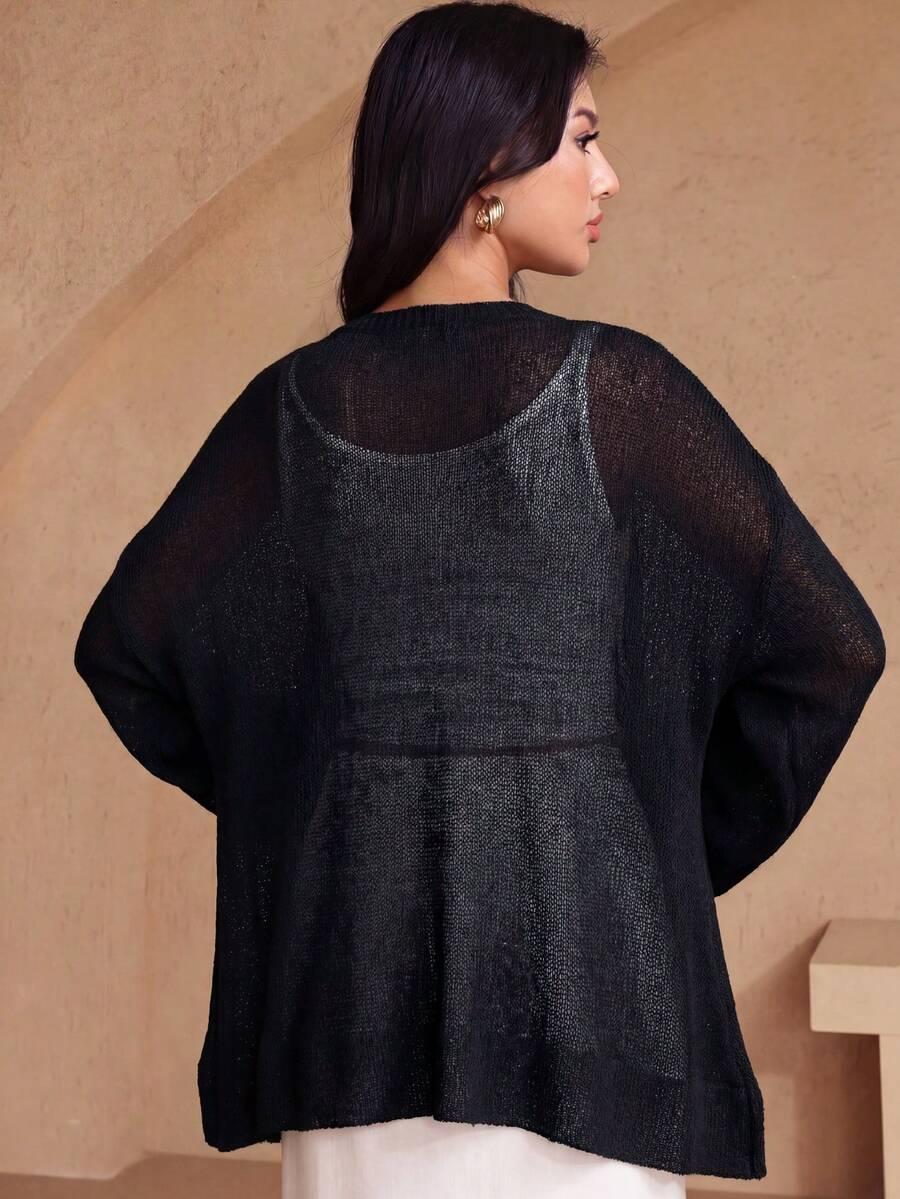 czarny dzianinowy sweter