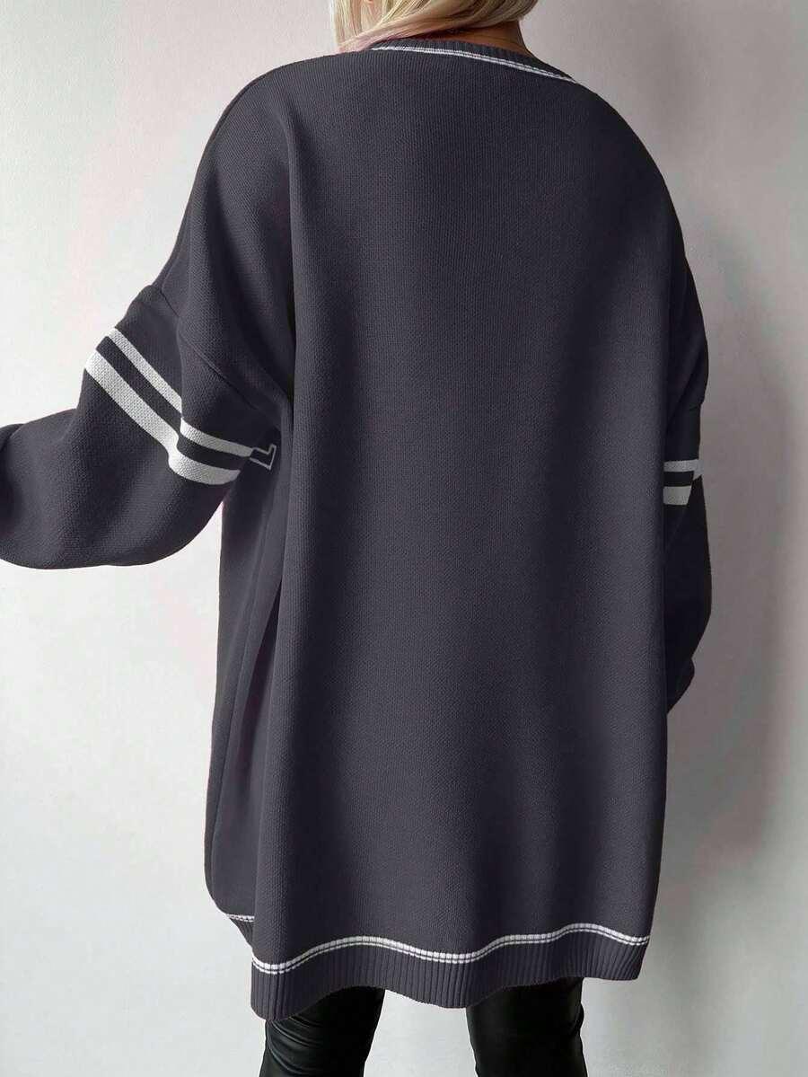 sweter długi rękaw v neck