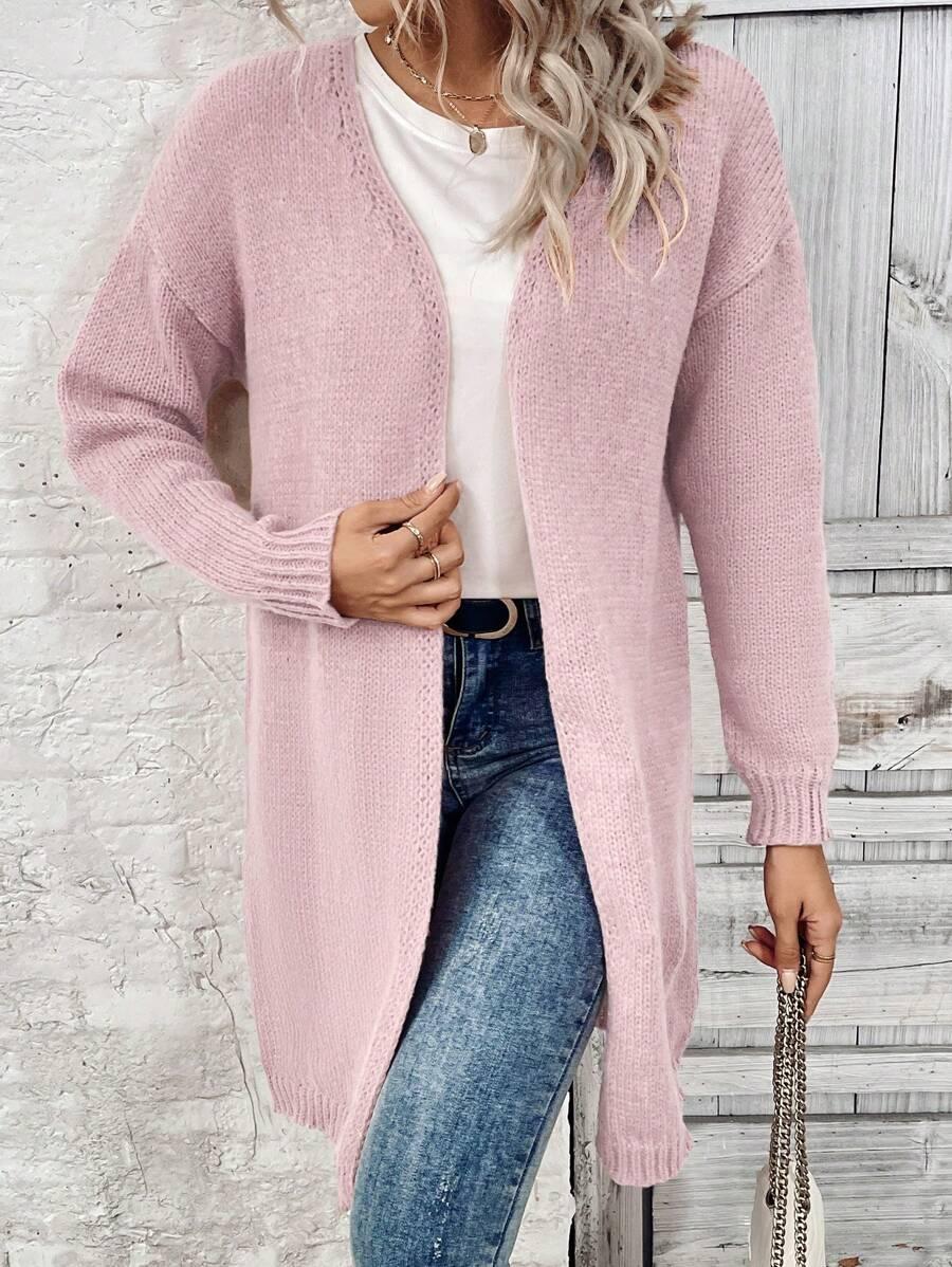 RÓŻOWY SWETER NARZUTKA 