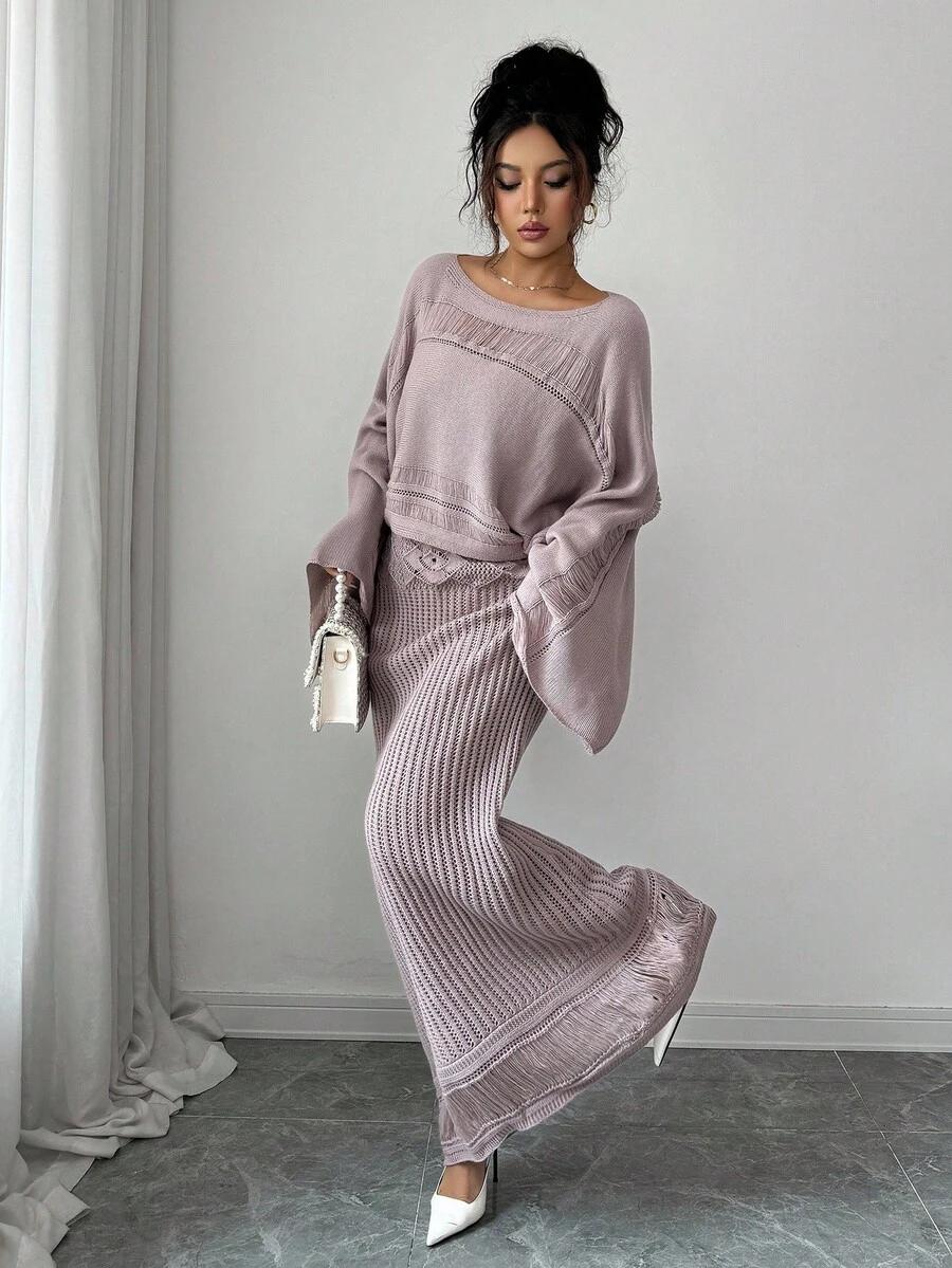 KOMPLET SWETER SPÓDNICA 