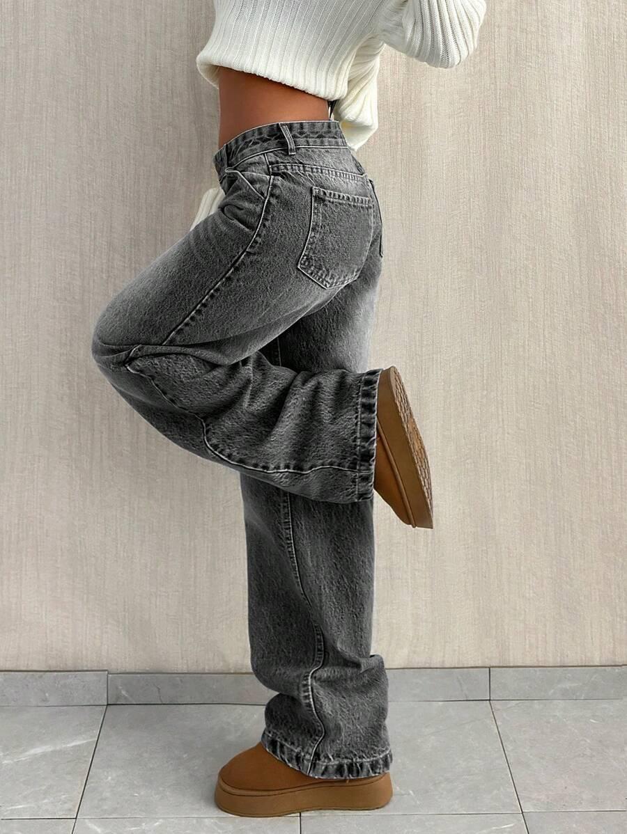 SZARE SPODNIE JEANS 