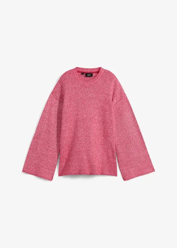 SWETER DAMSKI OKRĄGŁY DEKOLT LUŹNY FASON