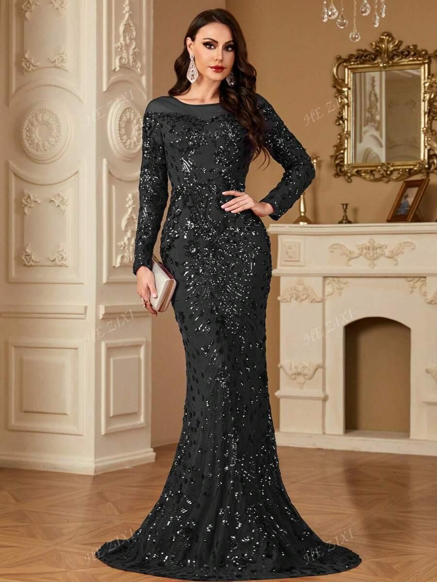 CZARNA MAXI SUKIENKA