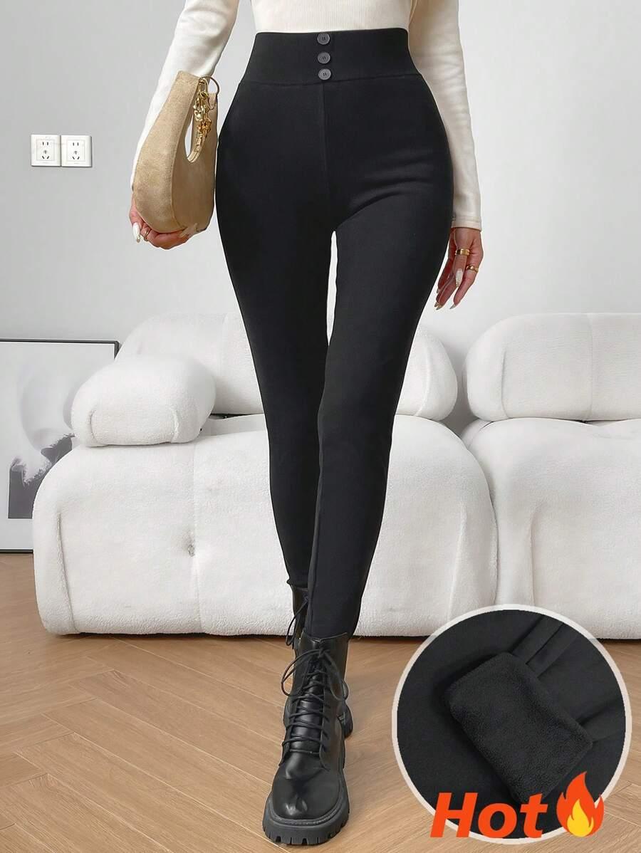LEGGINSY WYSOKI STAN GUZIKI