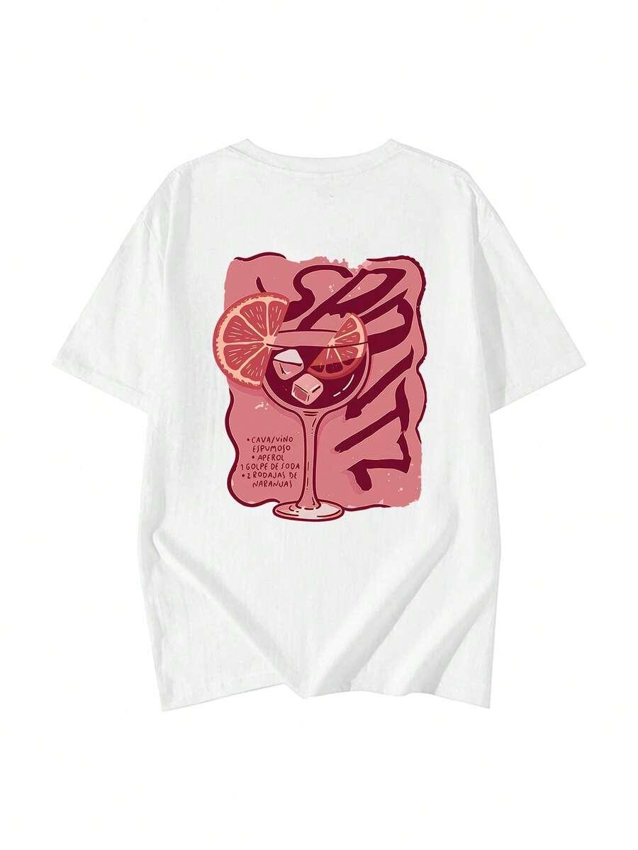 biały t-shirt nadruk