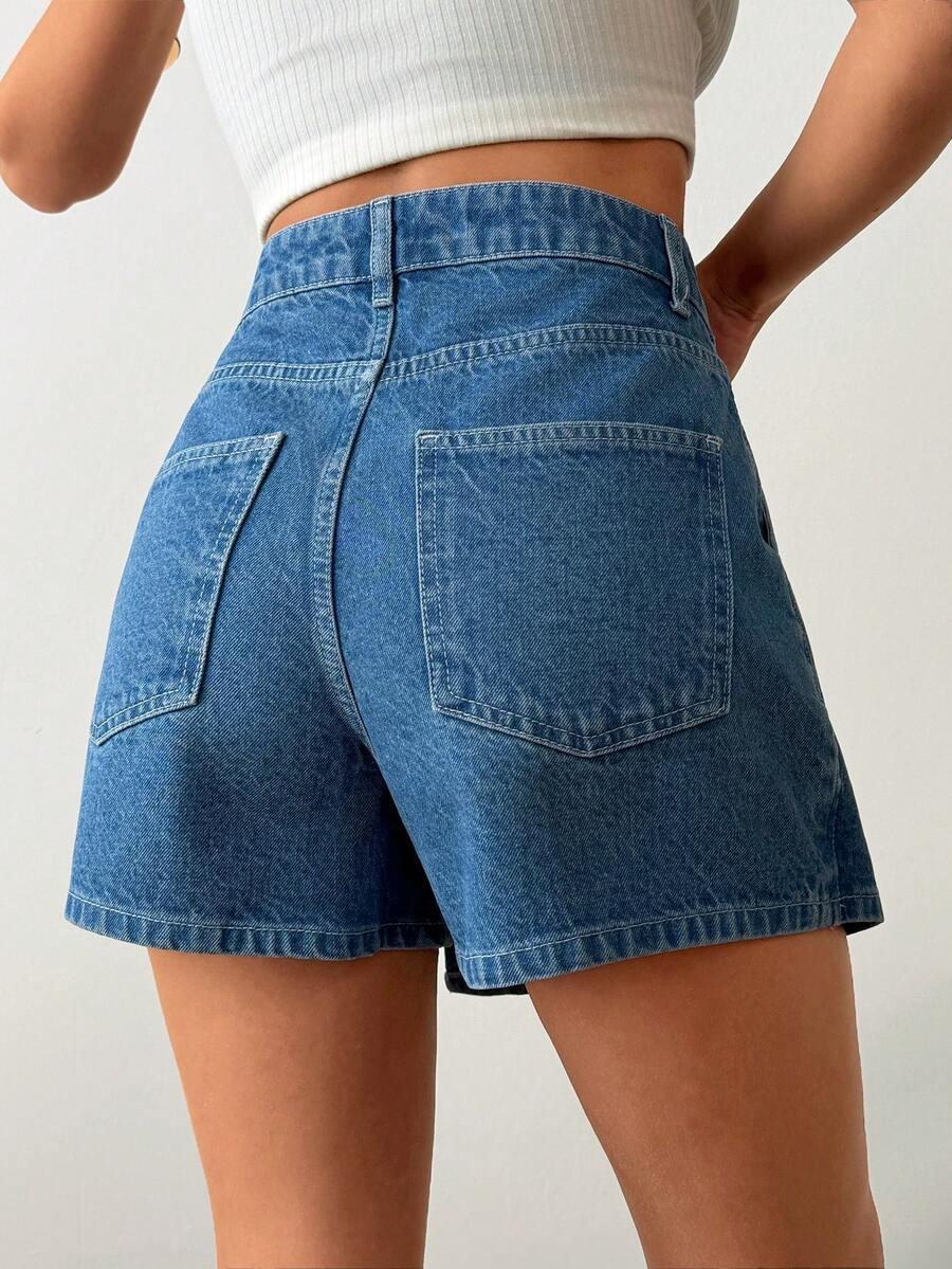niebieski spódnico-spodenki jeans