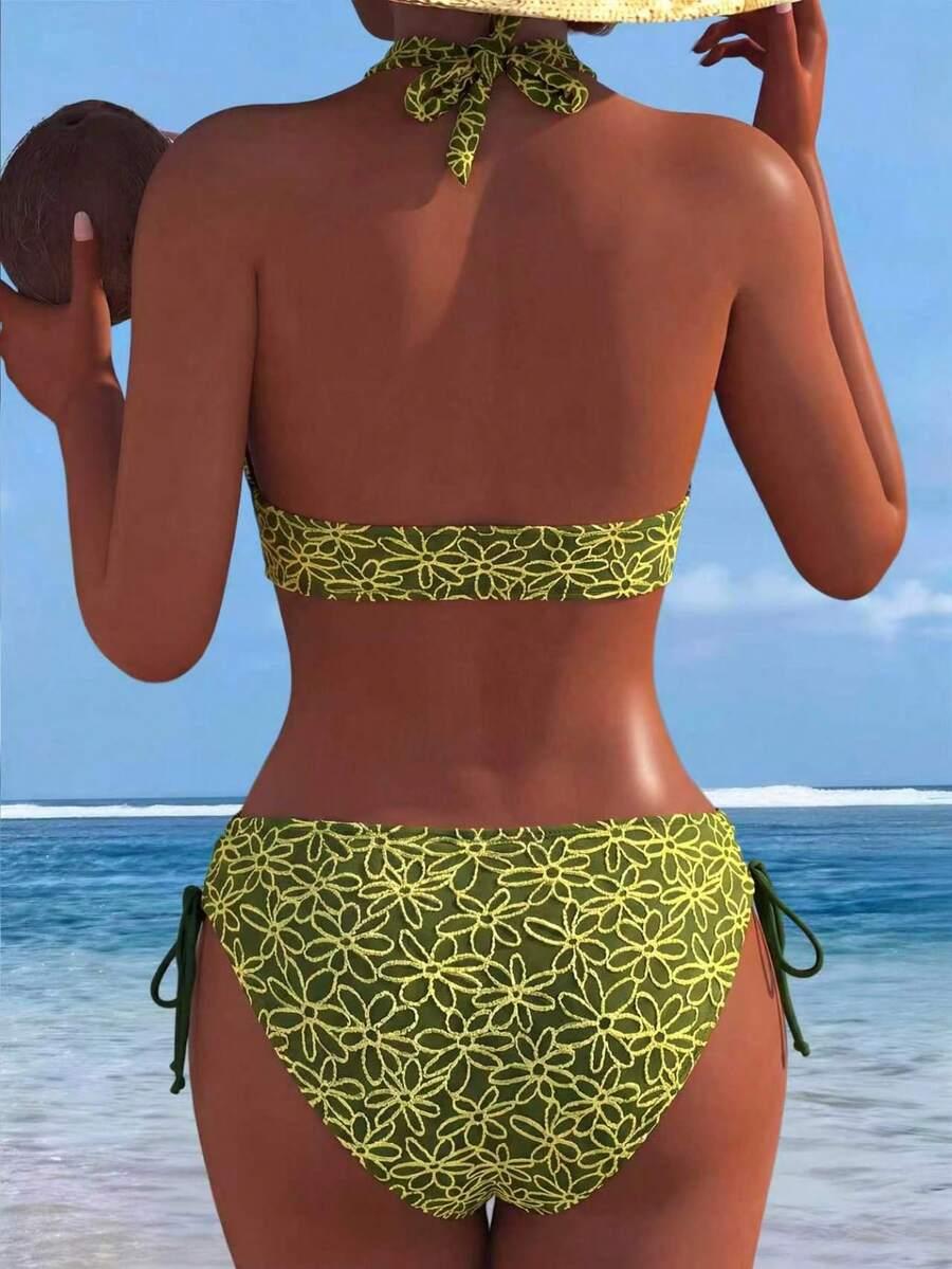 ZIELONY KOMPLET BIKINI STRUKTURA