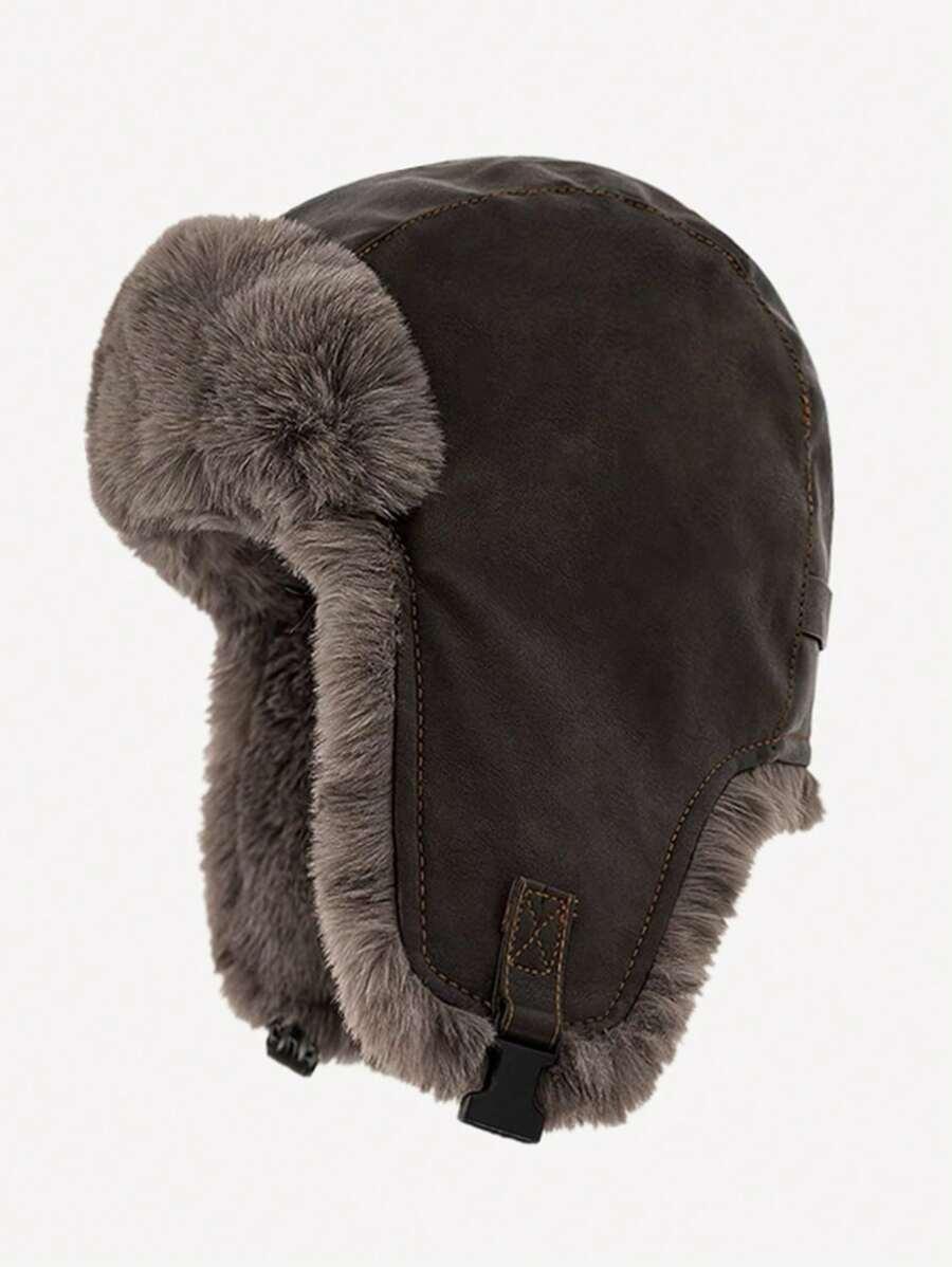 brązowa czapka uszatka