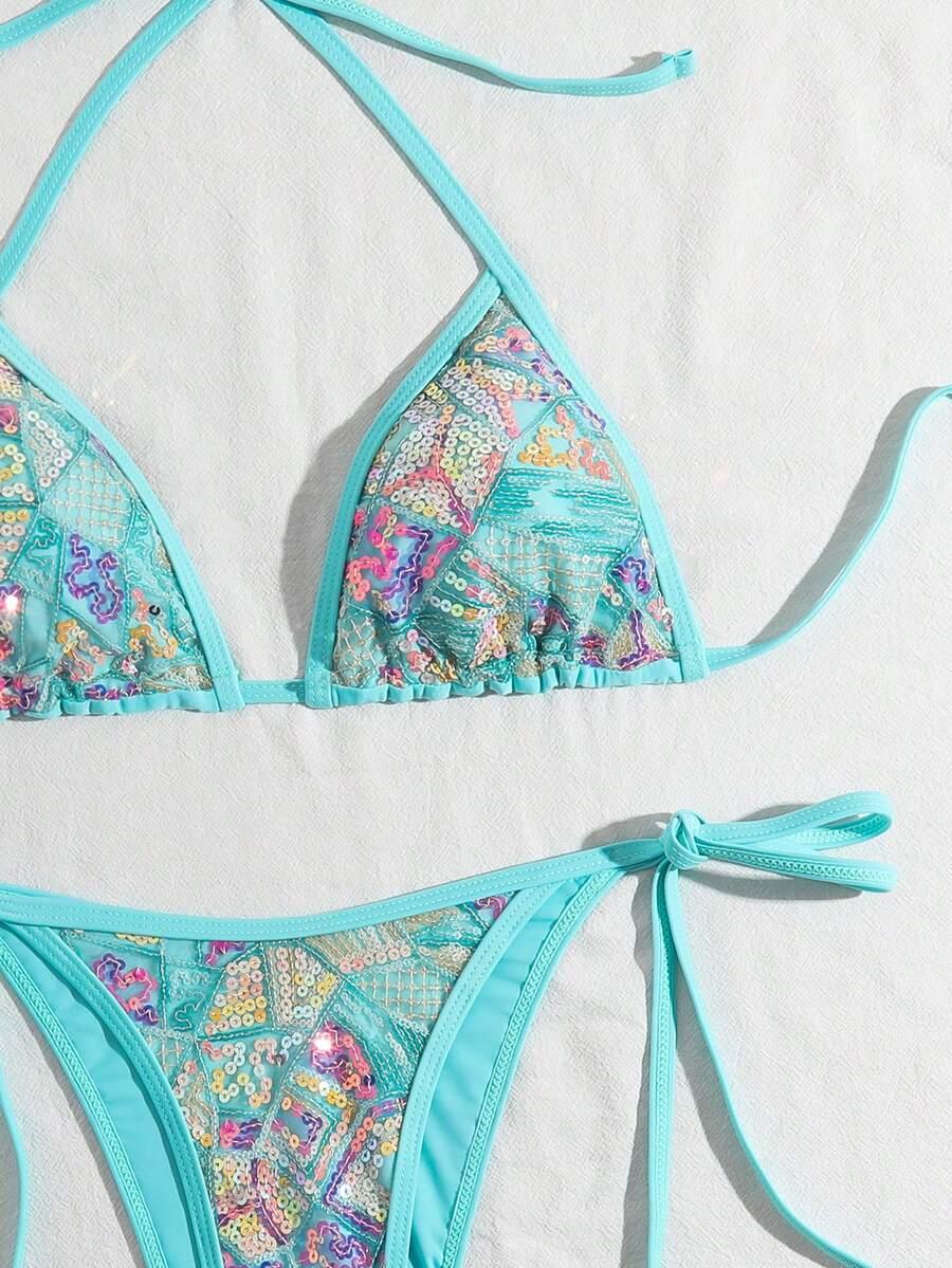 BIKINI DAMSKIE DWUCZĘŚCIOWE CEKINY