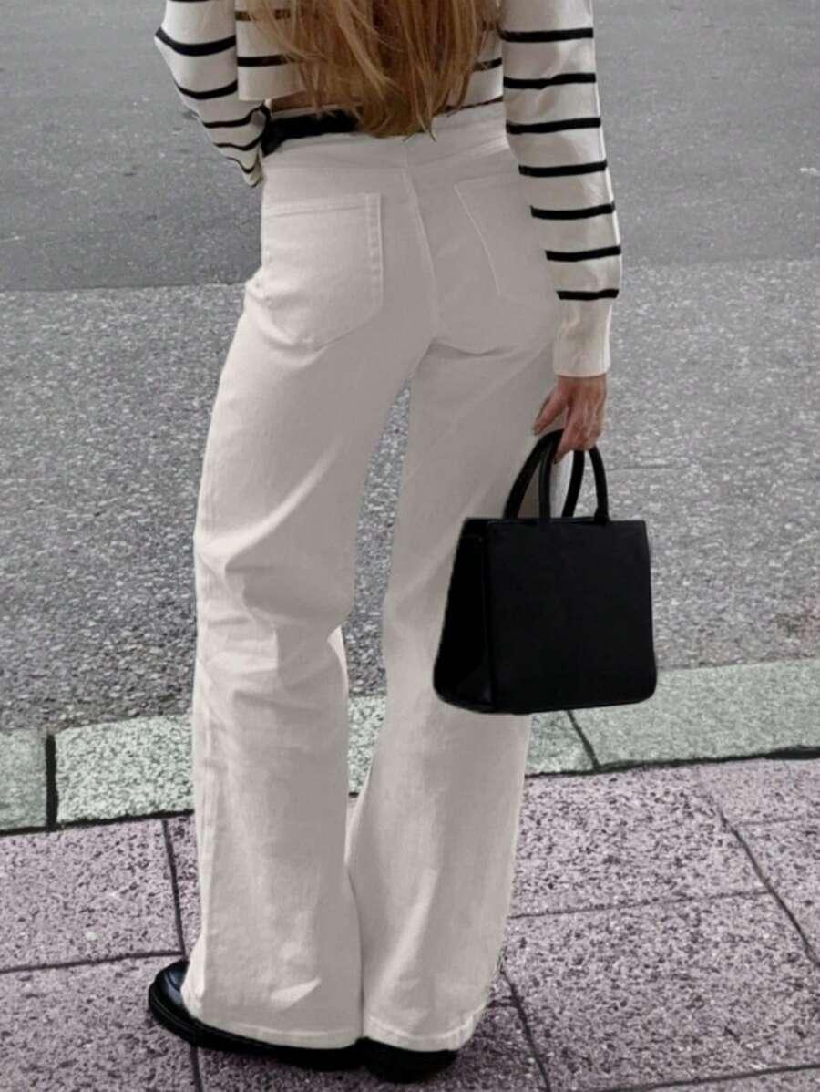 BIAŁE SPODNIE JEANS