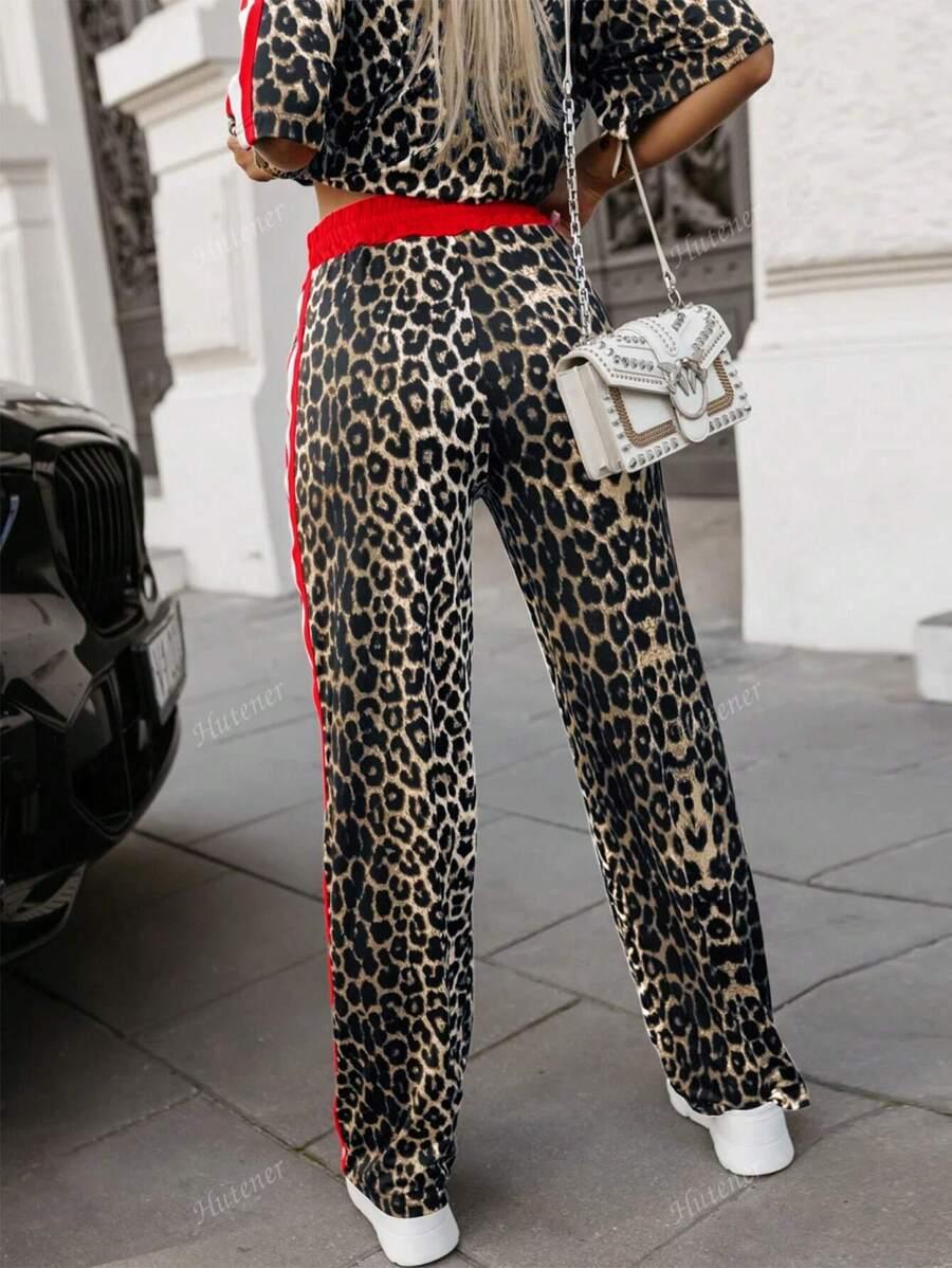 BLUZKA SPODNIE DRESOWE ANIMAL PRINT KOMPLET