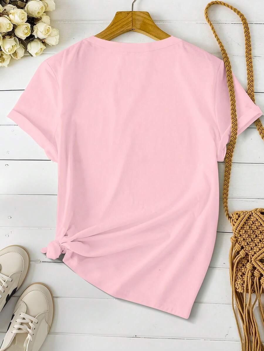 RÓŻOWY T-SHIRT PRINT