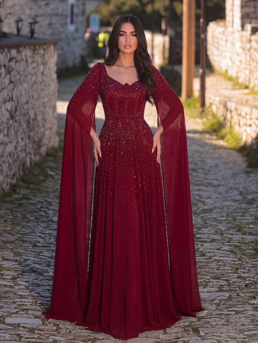 CZERWONA MAXI SUKIENKA