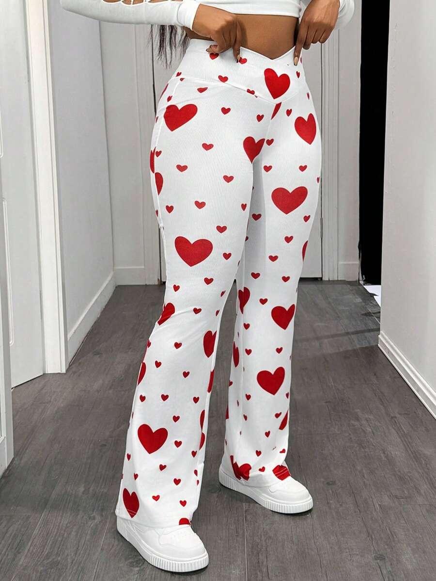 spodnie wzór serca