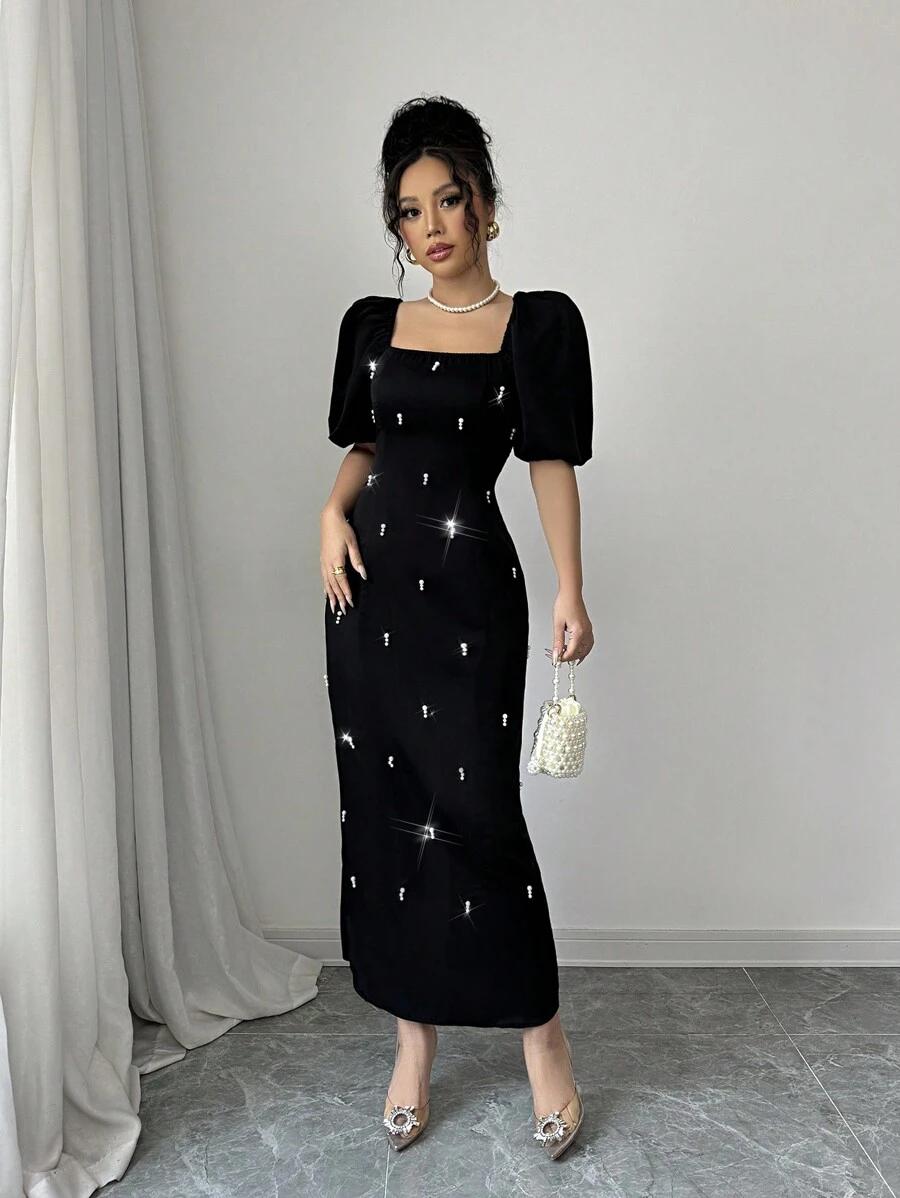 CZARNA MAXI SUKIENKA