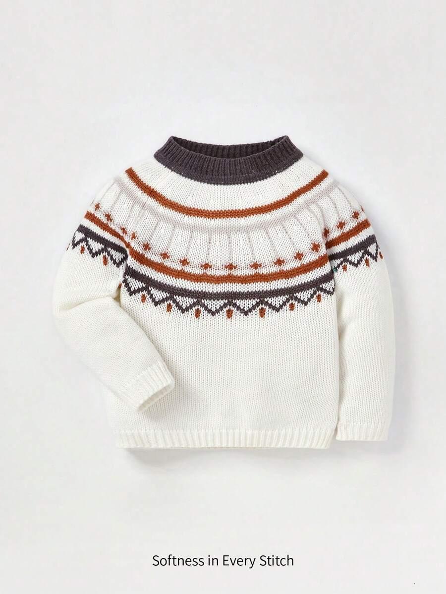 SWETER NIEMOWLĘCY Z WZOREM