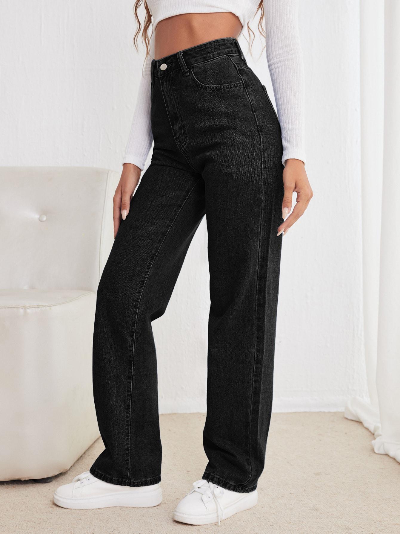 PROSTE SPODNIE JEANS WYSOKI STAN