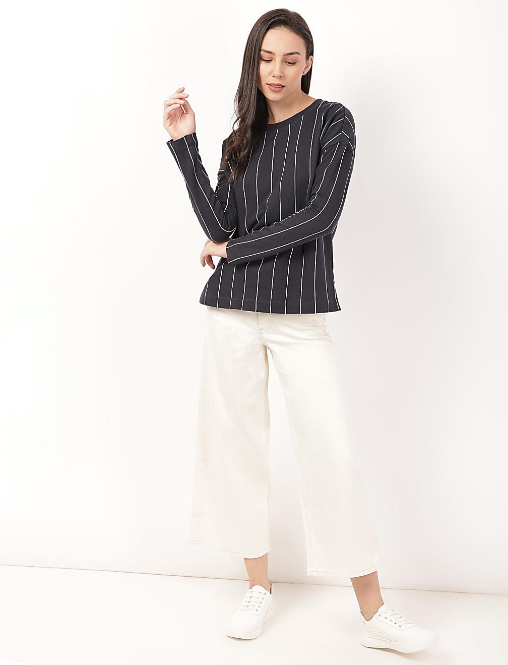 BLUZA PASKI KONTRAST T41-4121K-F0
