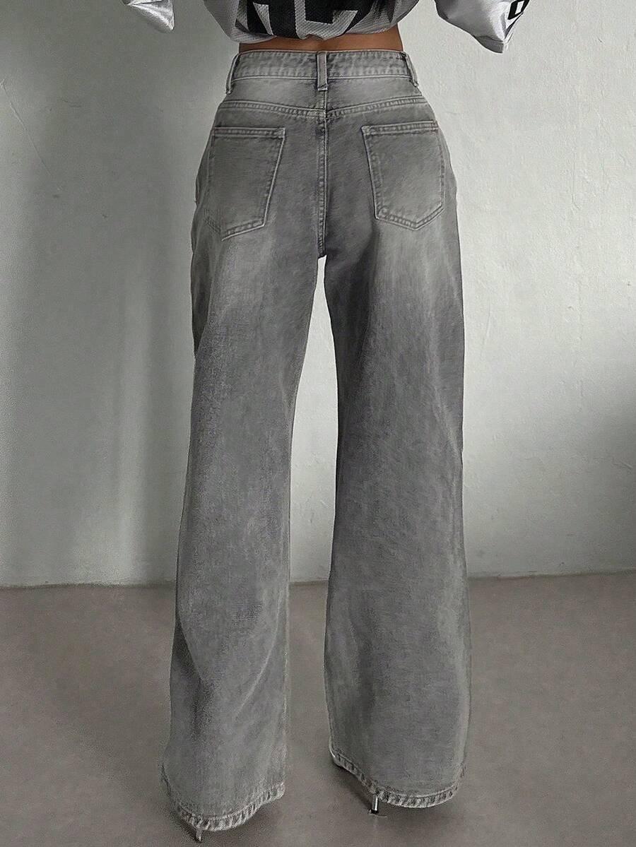 SZARE SPODNIE JEANS 