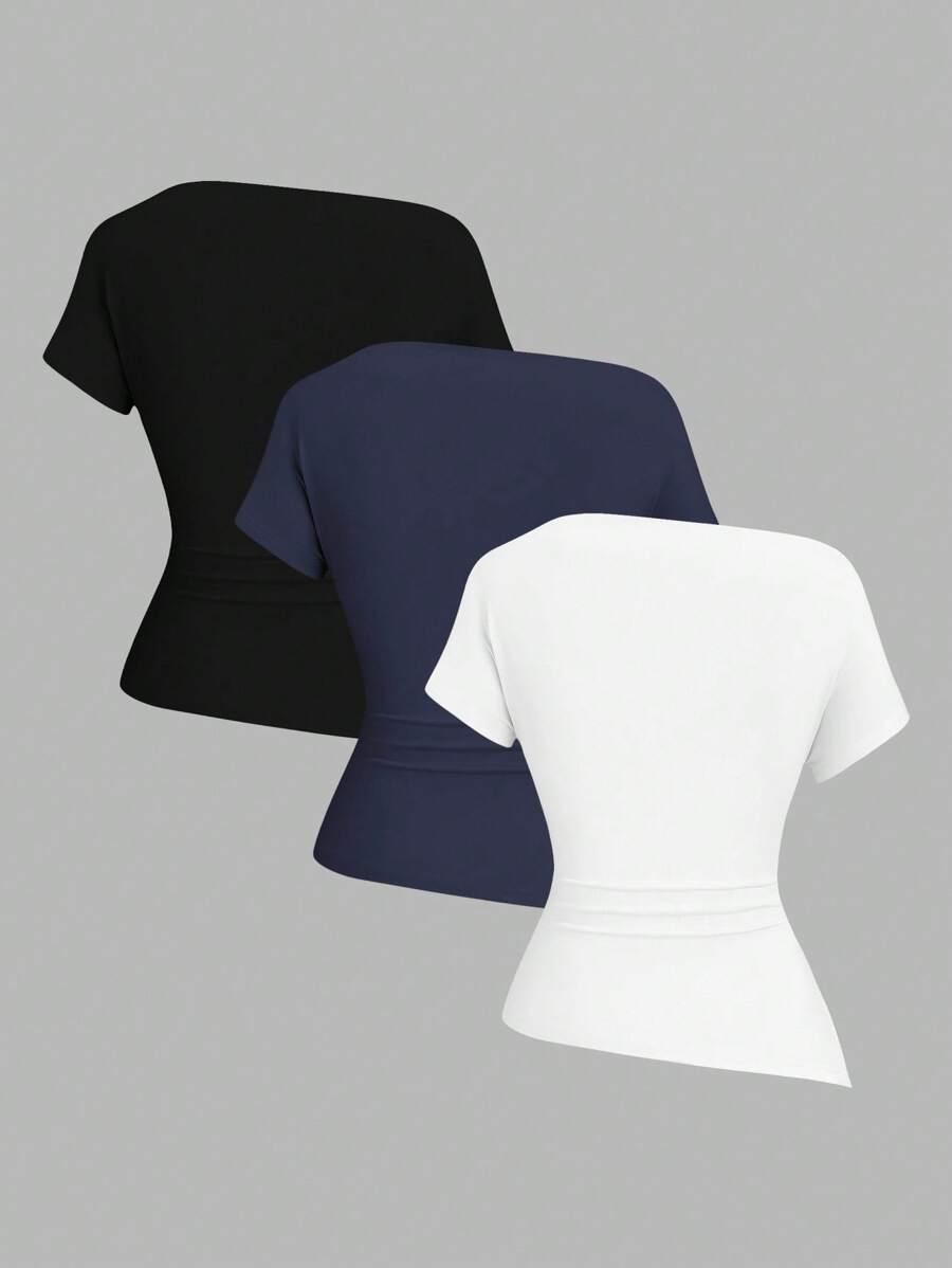 asymetryczna bluzka 3-pack