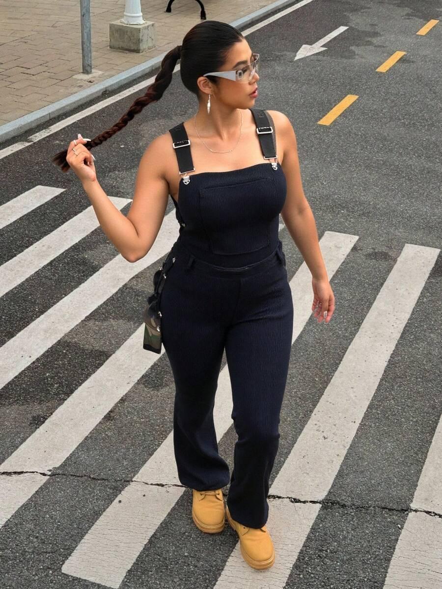 CZARNY KOMBINEZON CASUAL