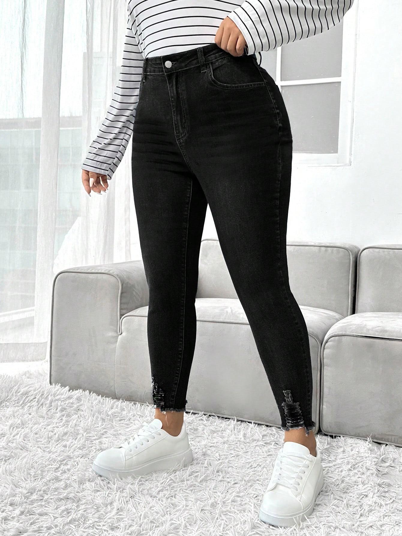 CZARNE SPODNIE JEANS