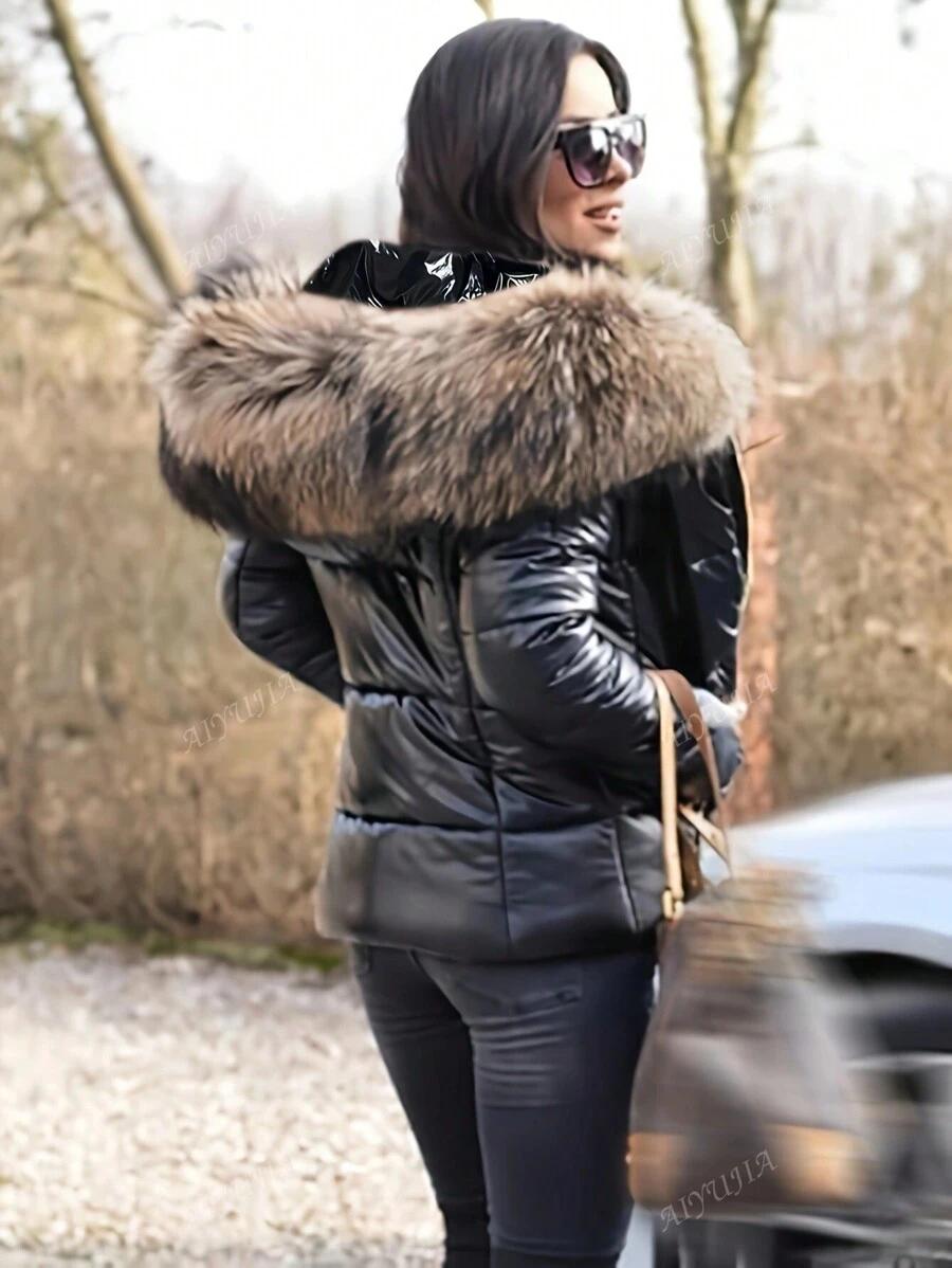 CZARNA PIKOWANA KURTKA ZAMEK