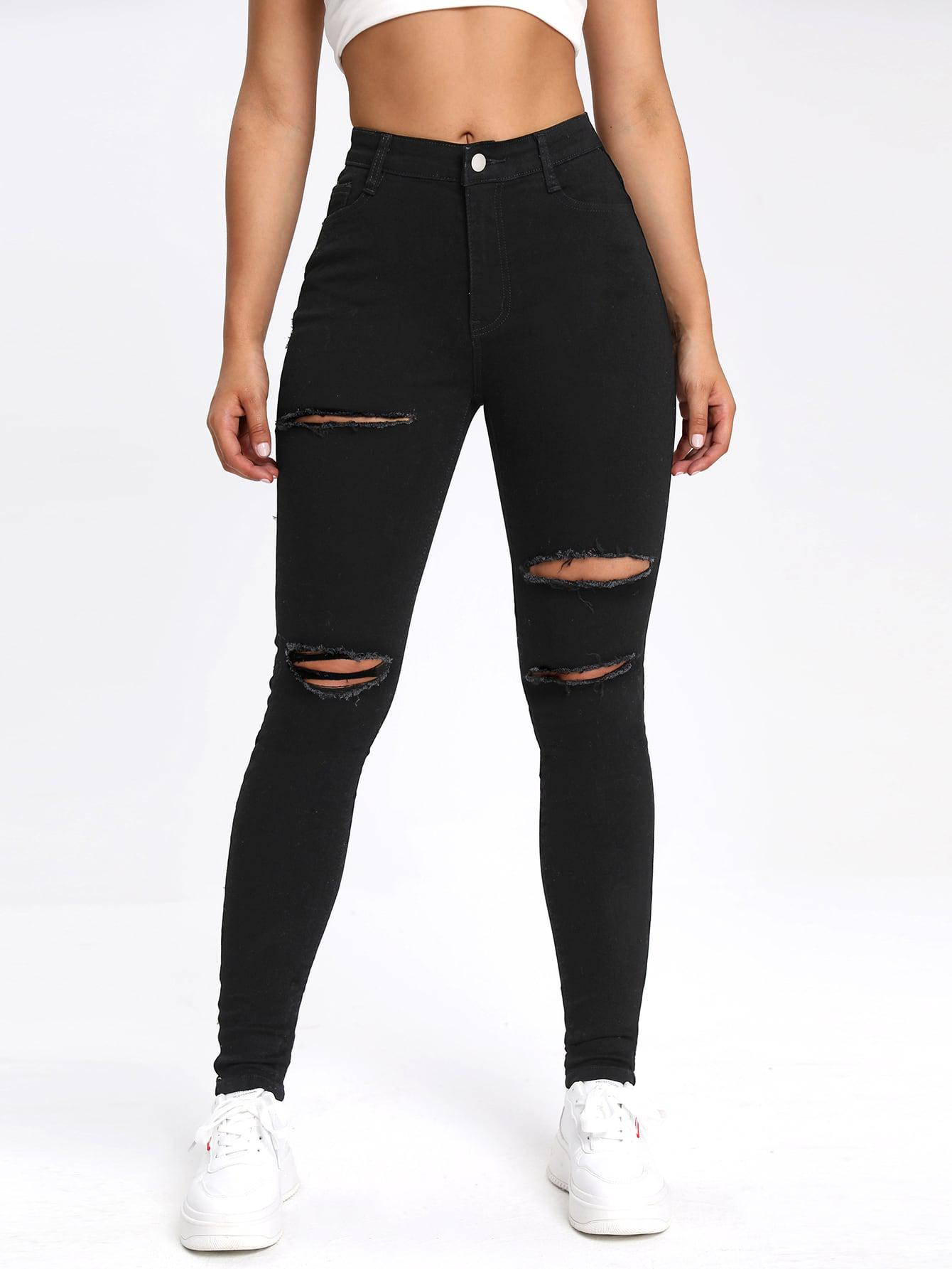 CZARNE SPODNIE JEANS