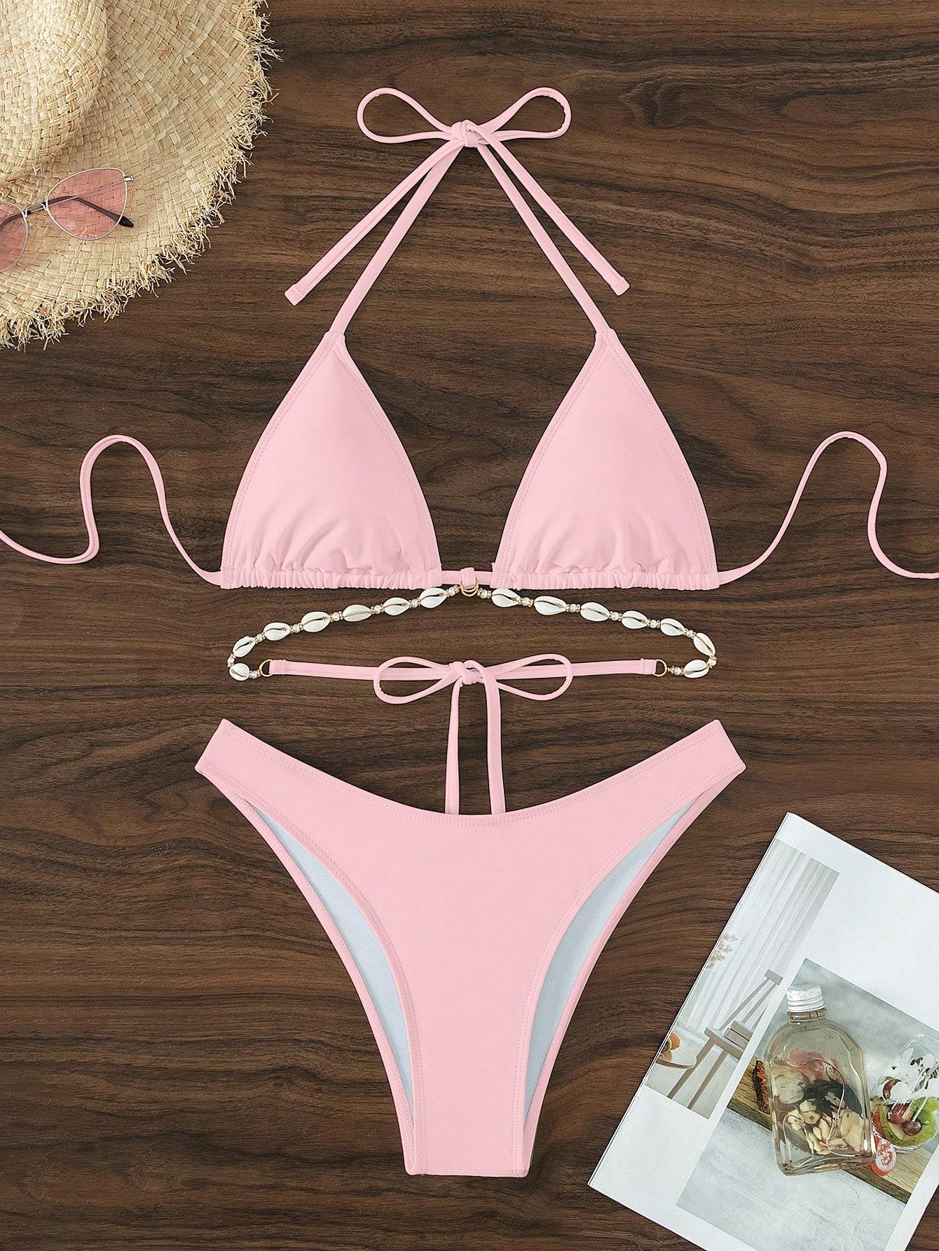Różowy dół od bikini