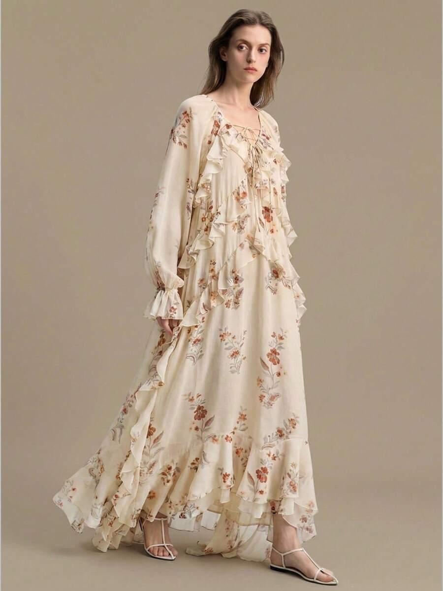 SUKIENKA MAXI PRINT KWIATY