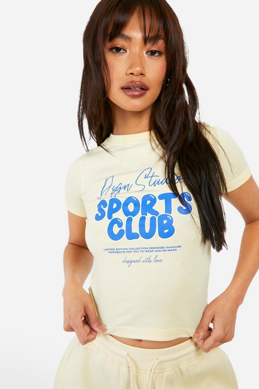 ŻÓŁTY T-SHIRT NAPIS 