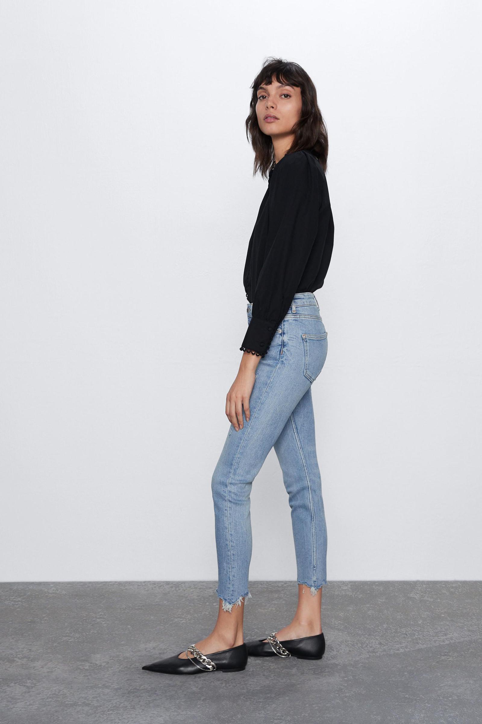 SPODNIE RURKI JEANS WYSOKI STAN