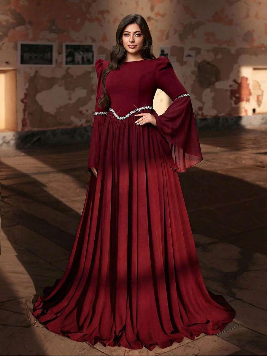 CZERWONA MAXI SUKIENKA