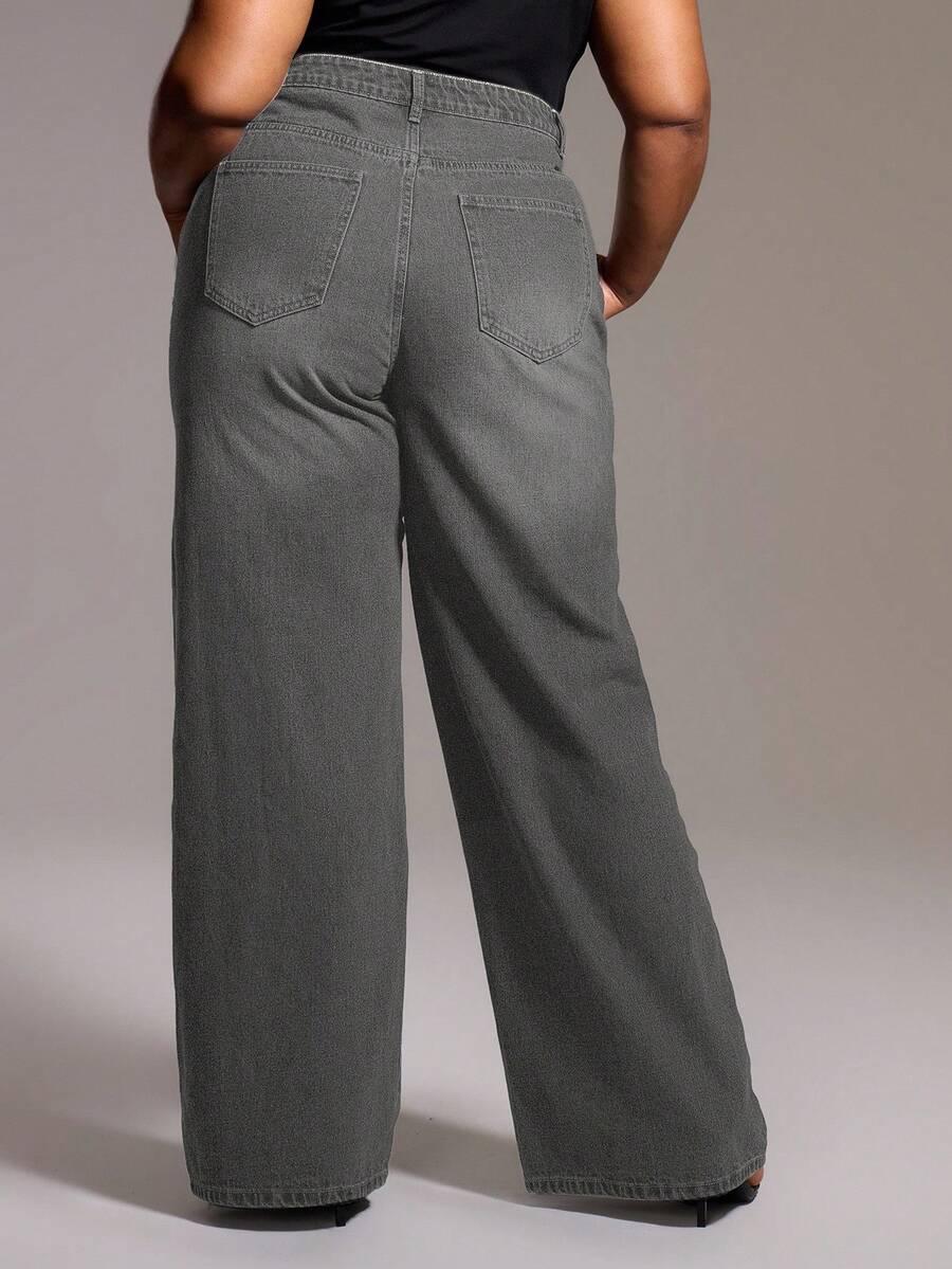 SZARE SPODNIE JEANS 