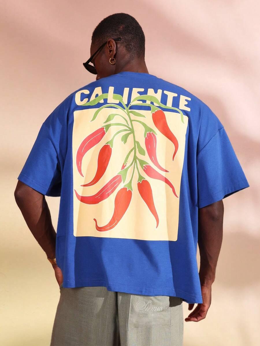niebieski t-shirt print