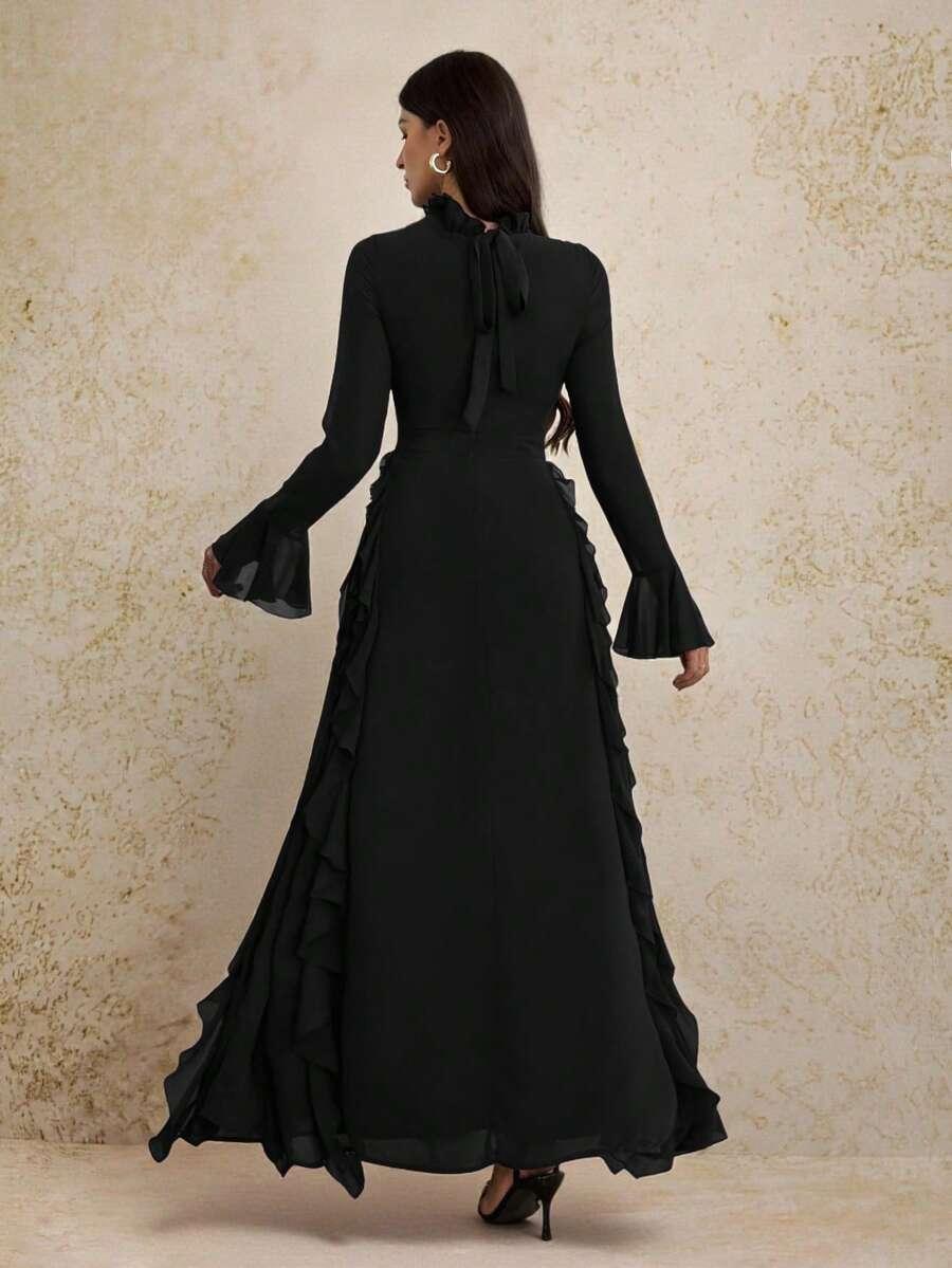 CZARNA MAXI SUKIENKA 