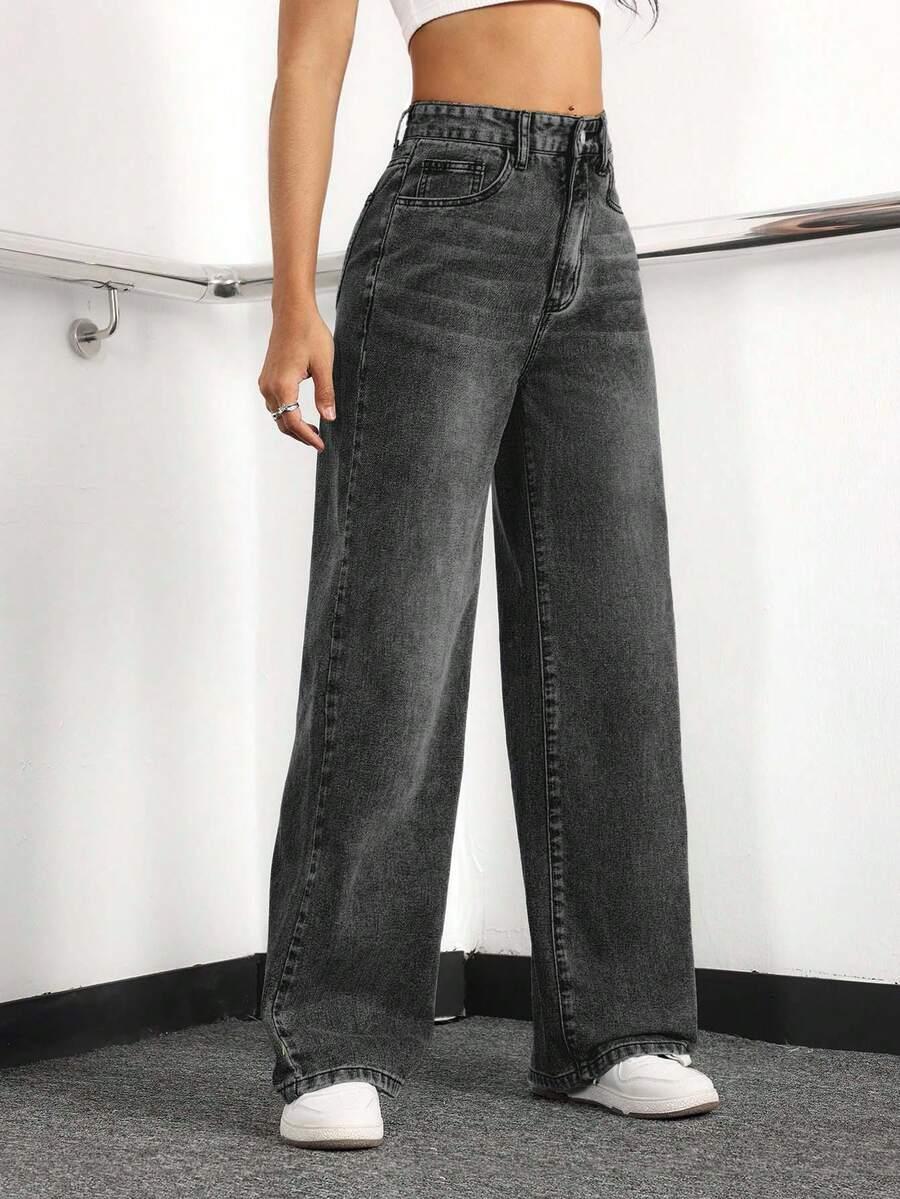 CZARNE SPODNIE JEANS
